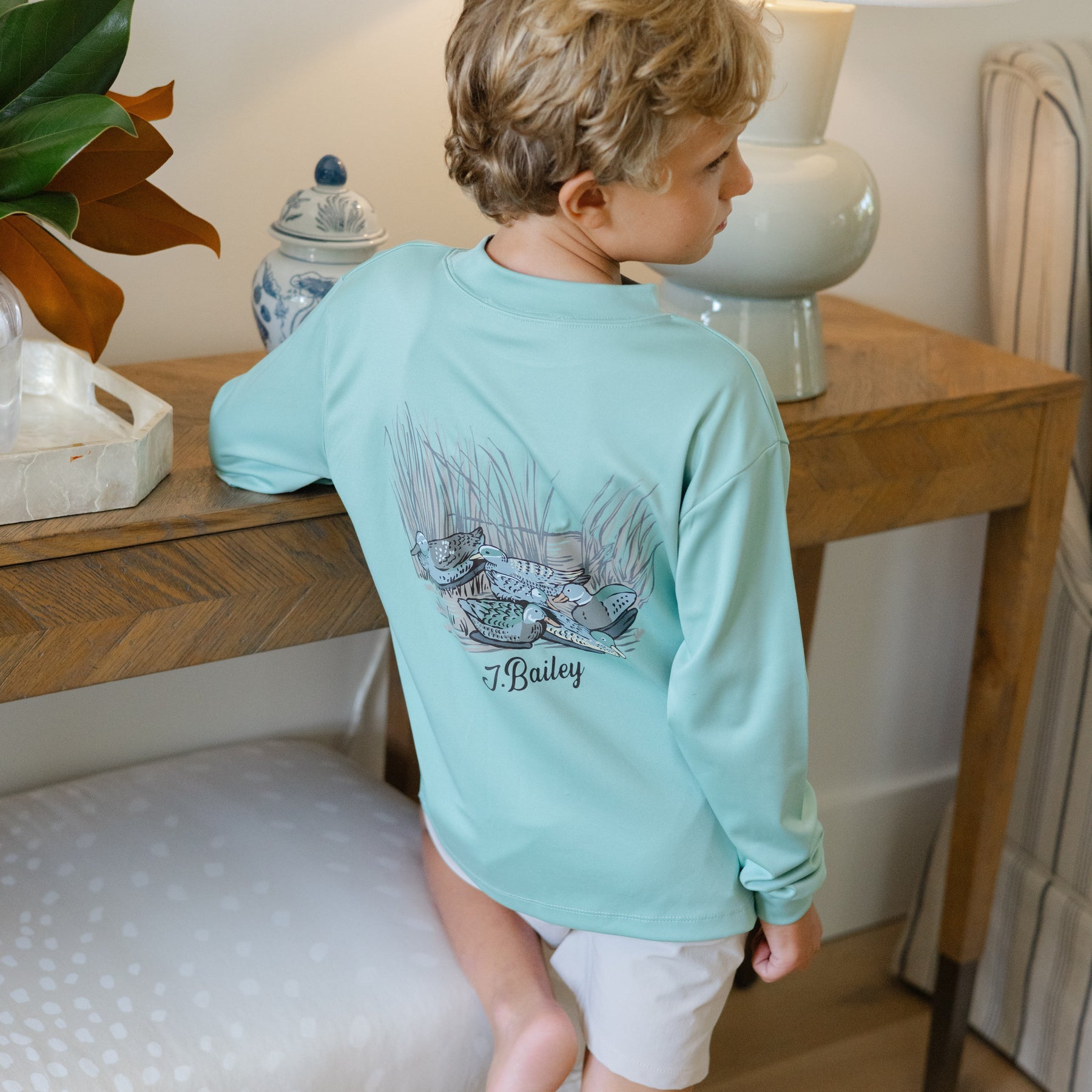 Bailey Boys Performance Logo Tee, Decoy on Green