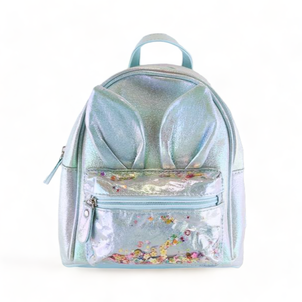 Doe A Dear Bunny Iridescent Backpack, Blue