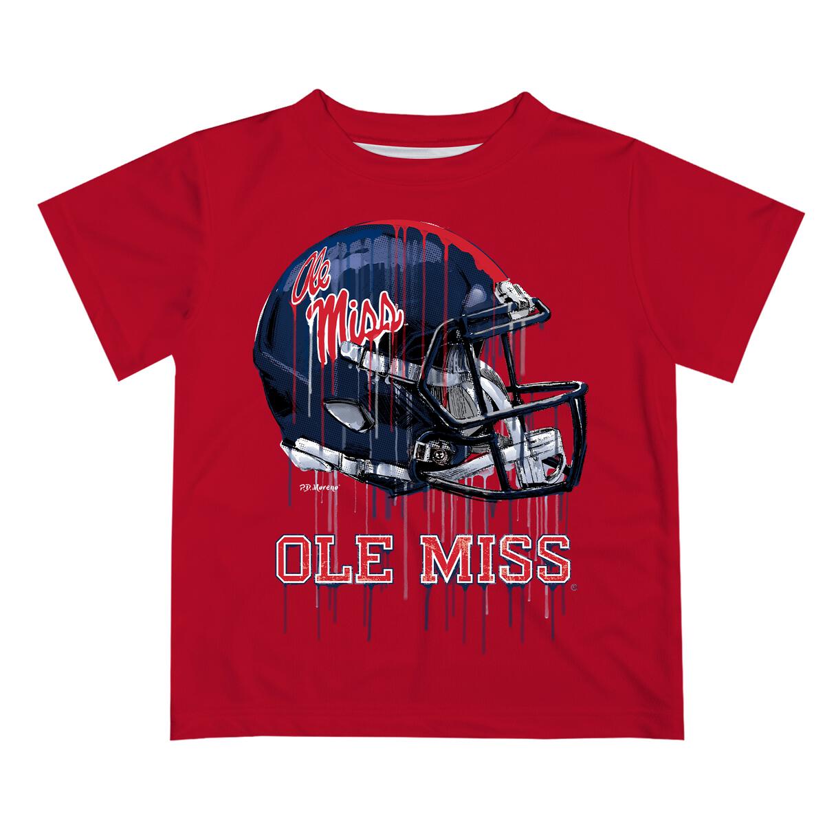Vive La Fete Ole Miss Dripping Football Helmet Tee