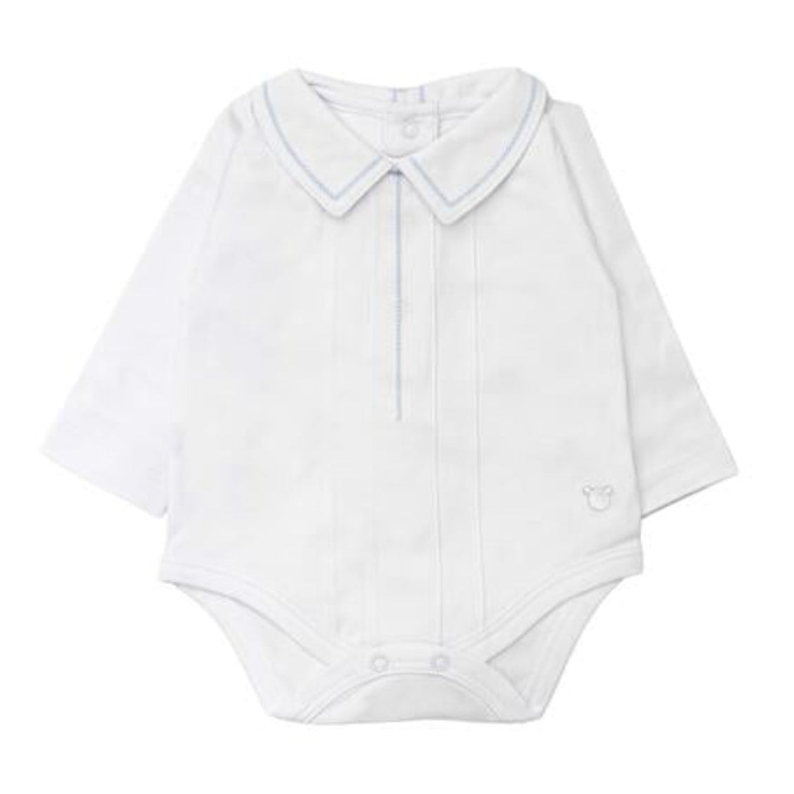 Tecomoabesos Joseph Bodysuit, White with Light Blue