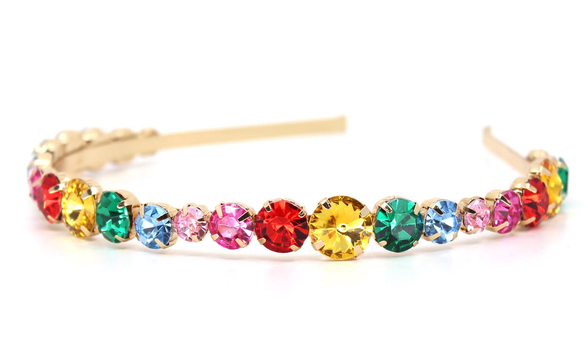 Fun Fety Bright Rainbow Jeweled Headband