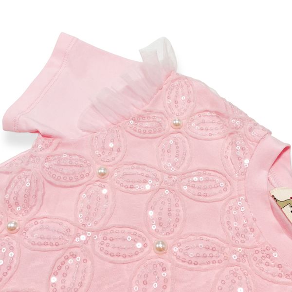 Doe A Dear Sequin Floral Mesh Tee