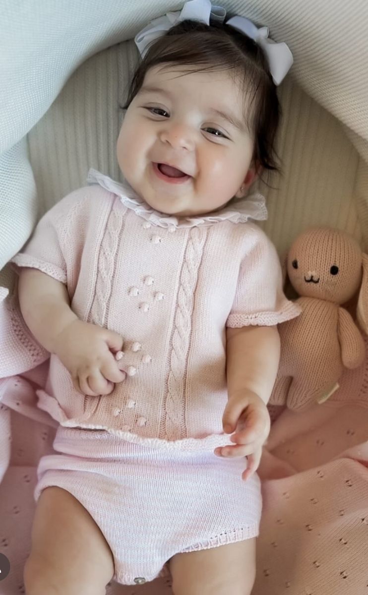 Mi Lucero Braided Pink Sweater Set