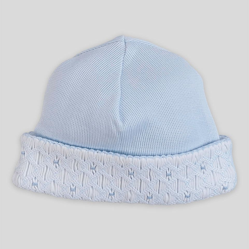 Miocotton Special Knit Hand Smocked Tarik Hat, Blue