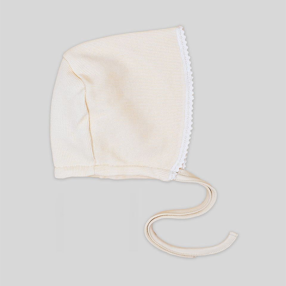Miocotton Special Knit Bonnet, Pearl