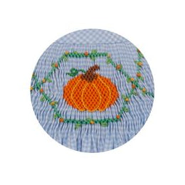 Anavini Pumpkin Light Blue Gingham Long Bishop Bubble
