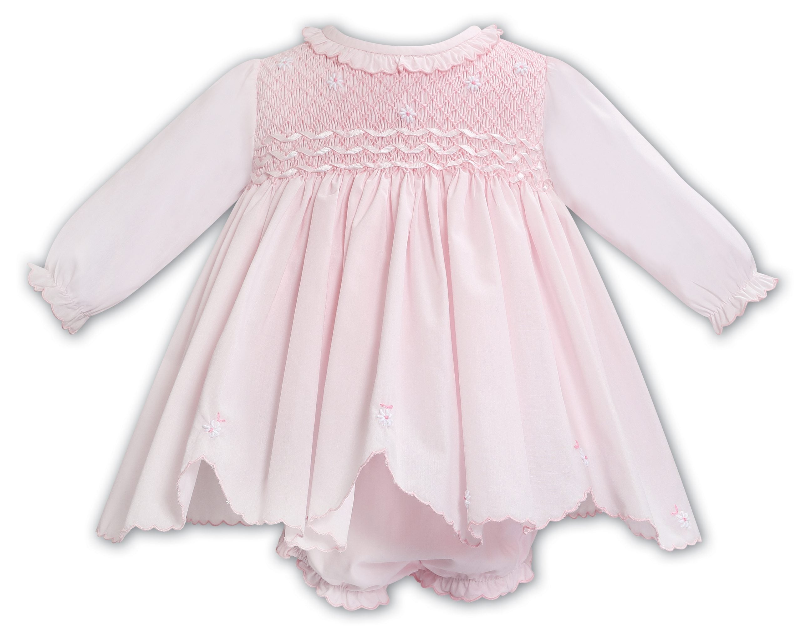 Sarah Louise Pink Smocked Dress with Diaper Cover