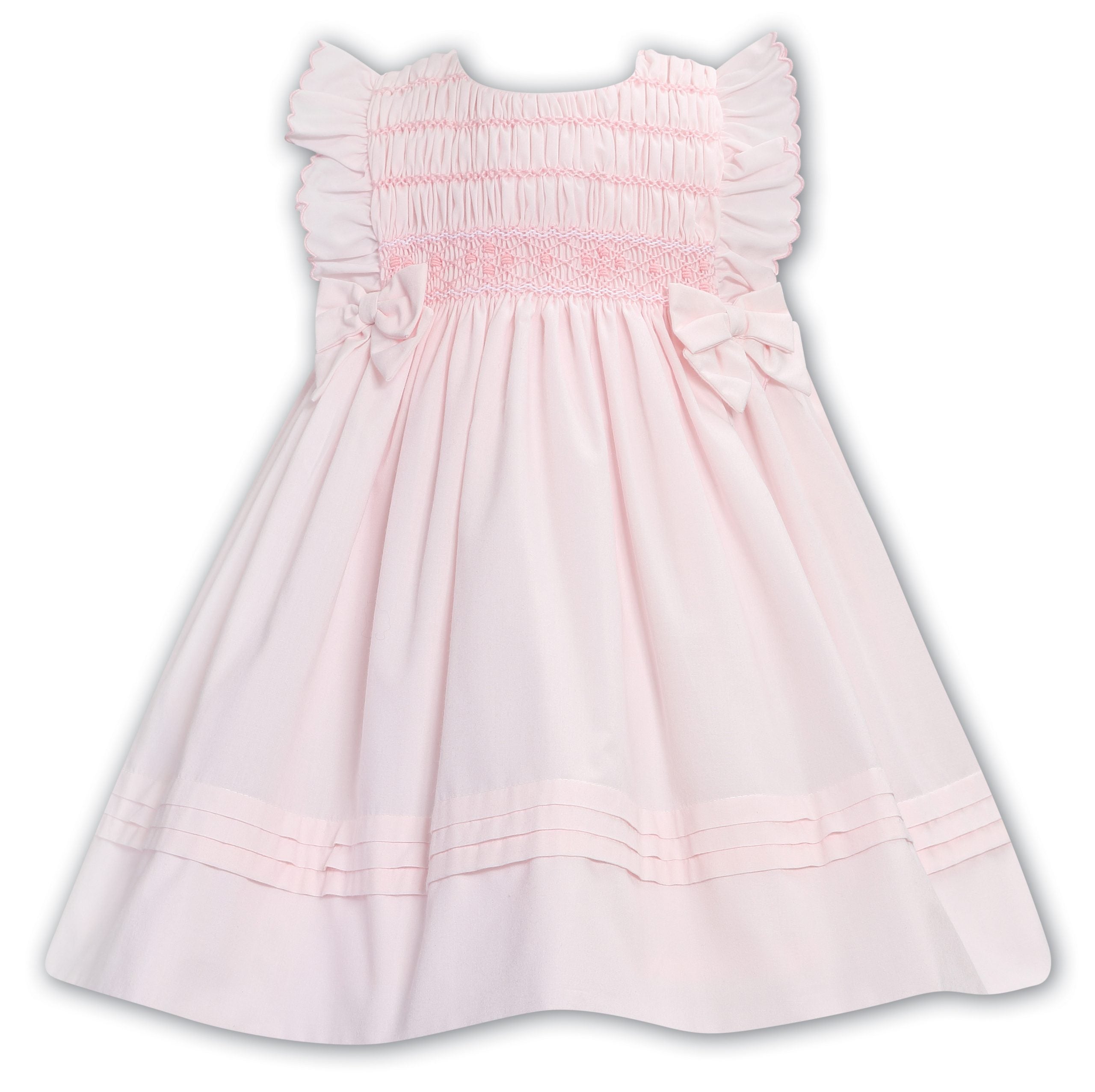 Sarah Louise Pink Smocked Dress with Bows