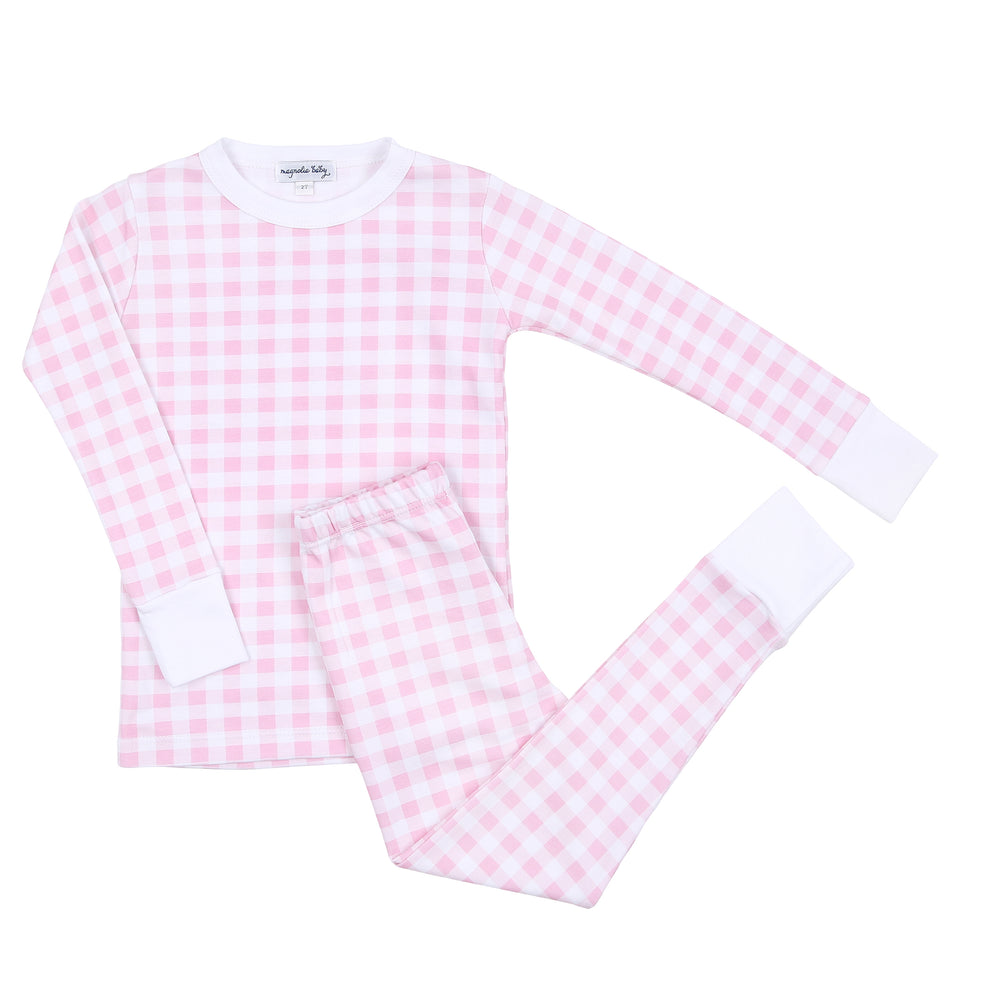 Magnolia Baby Baby Checks Pink Long Pajamas