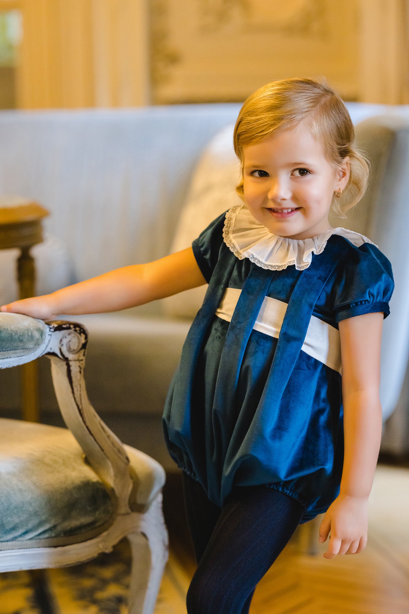 Sal & Pimenta Mysterious Blue Velvet Romper