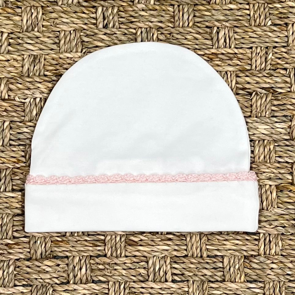 Squiggles Beanie Cap with Crochet Trim