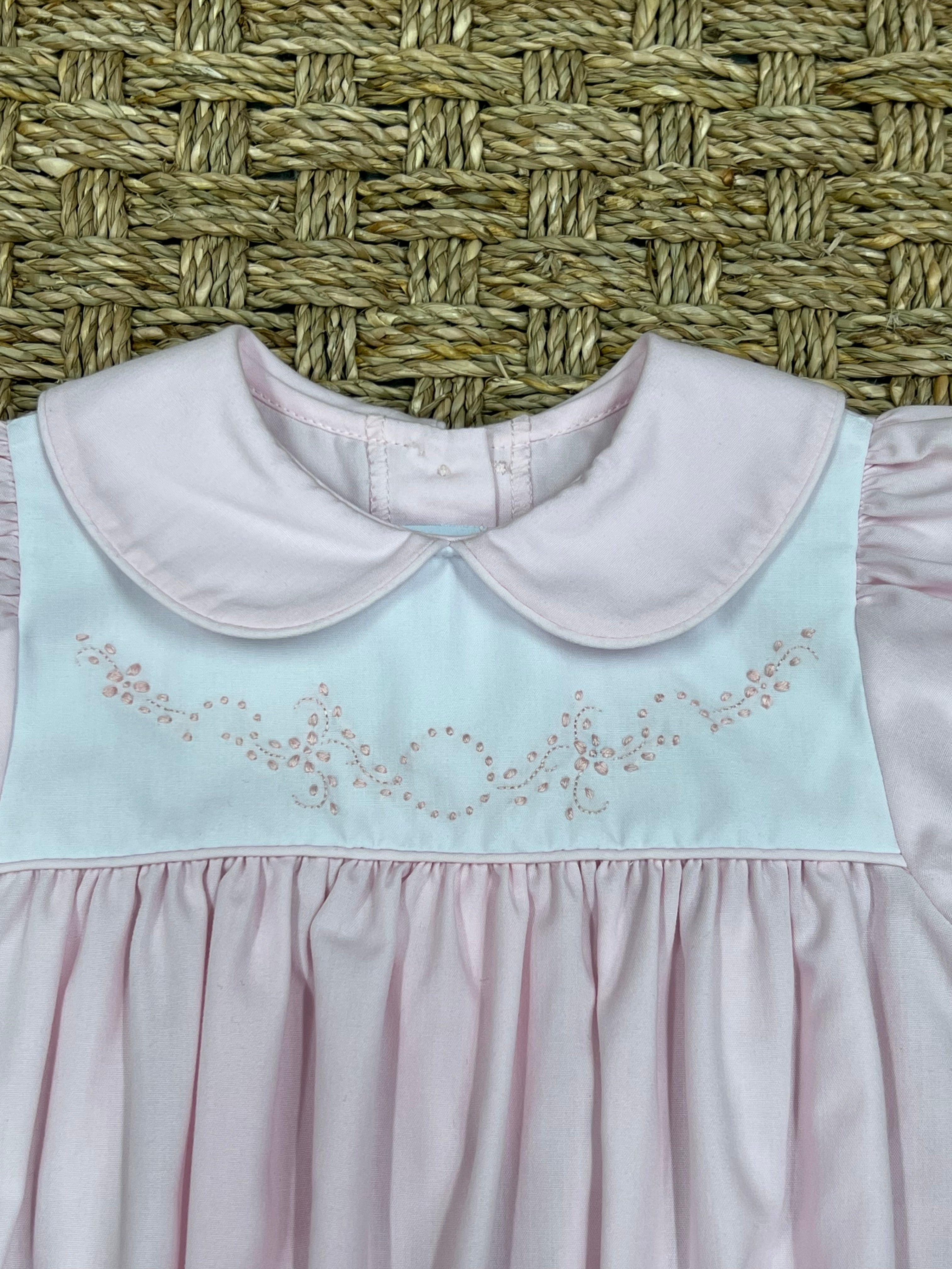 Auraluz Pink Bubble with Floral Embroidery