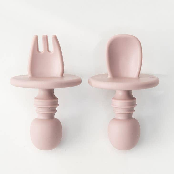 Babeehive Dusty Rose Mini Spoon and Fork Set - shopnurseryrhymes