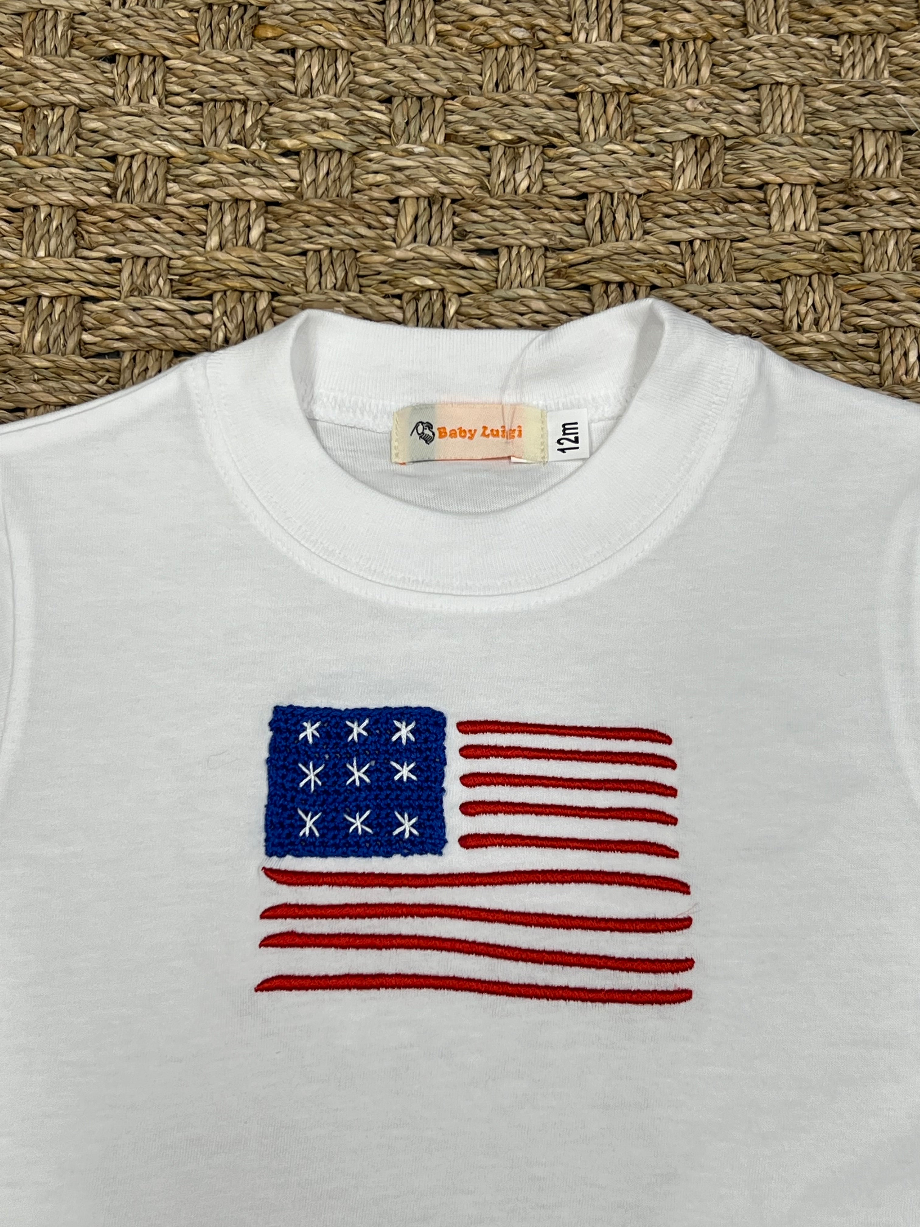 Luigi Tee, American Flag on White
