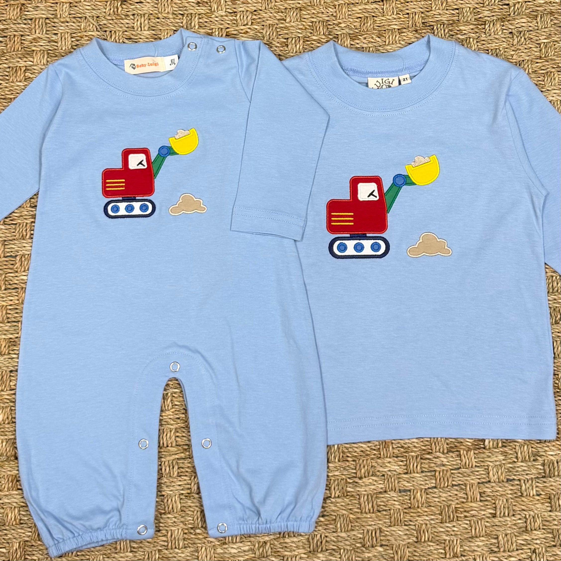 Luigi Tee, Backhoe with Dirt on Sky Blue