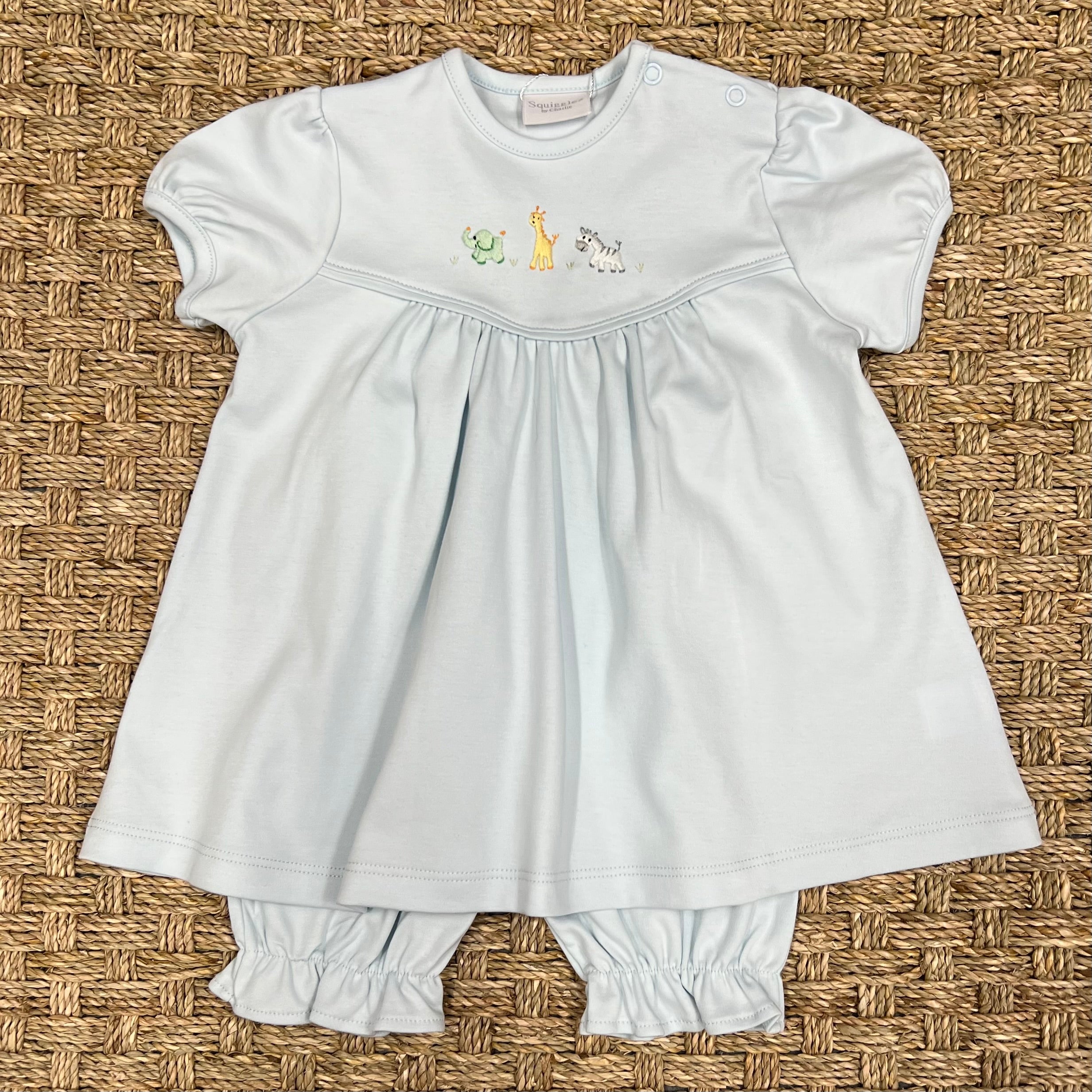 Squiggles Mini Baby Safari Dress with Bloomer