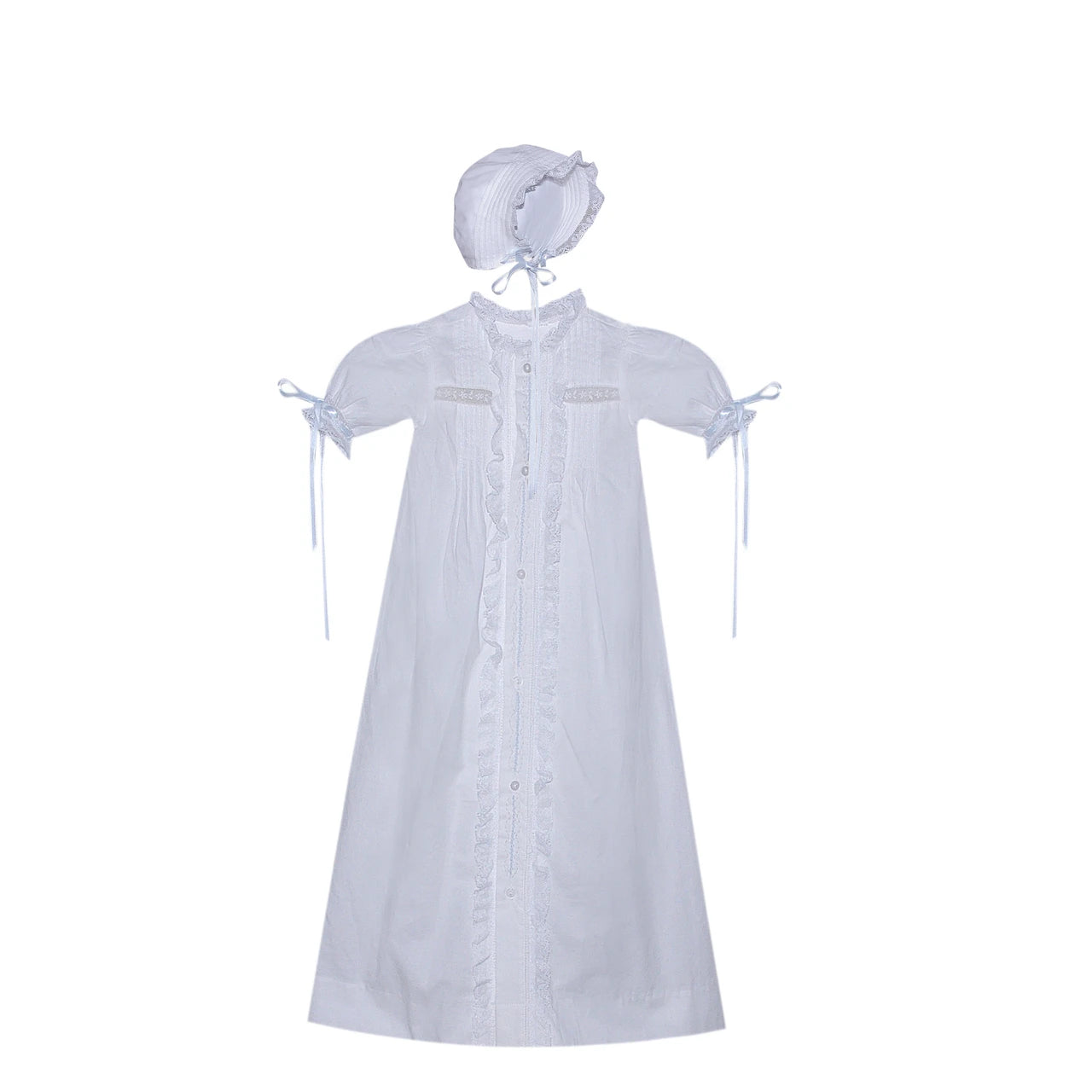 Baby Sen White Tierney Christening Gown, Blue