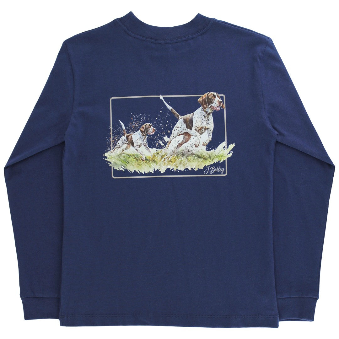 Bailey Boys Logo Tee, Pointers on Navy