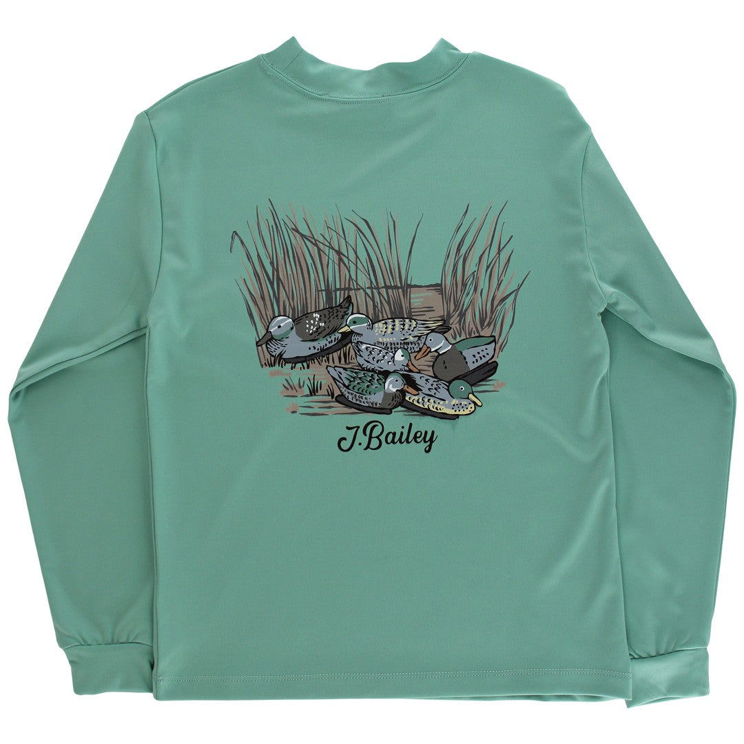 Bailey Boys Performance Logo Tee, Decoy on Green