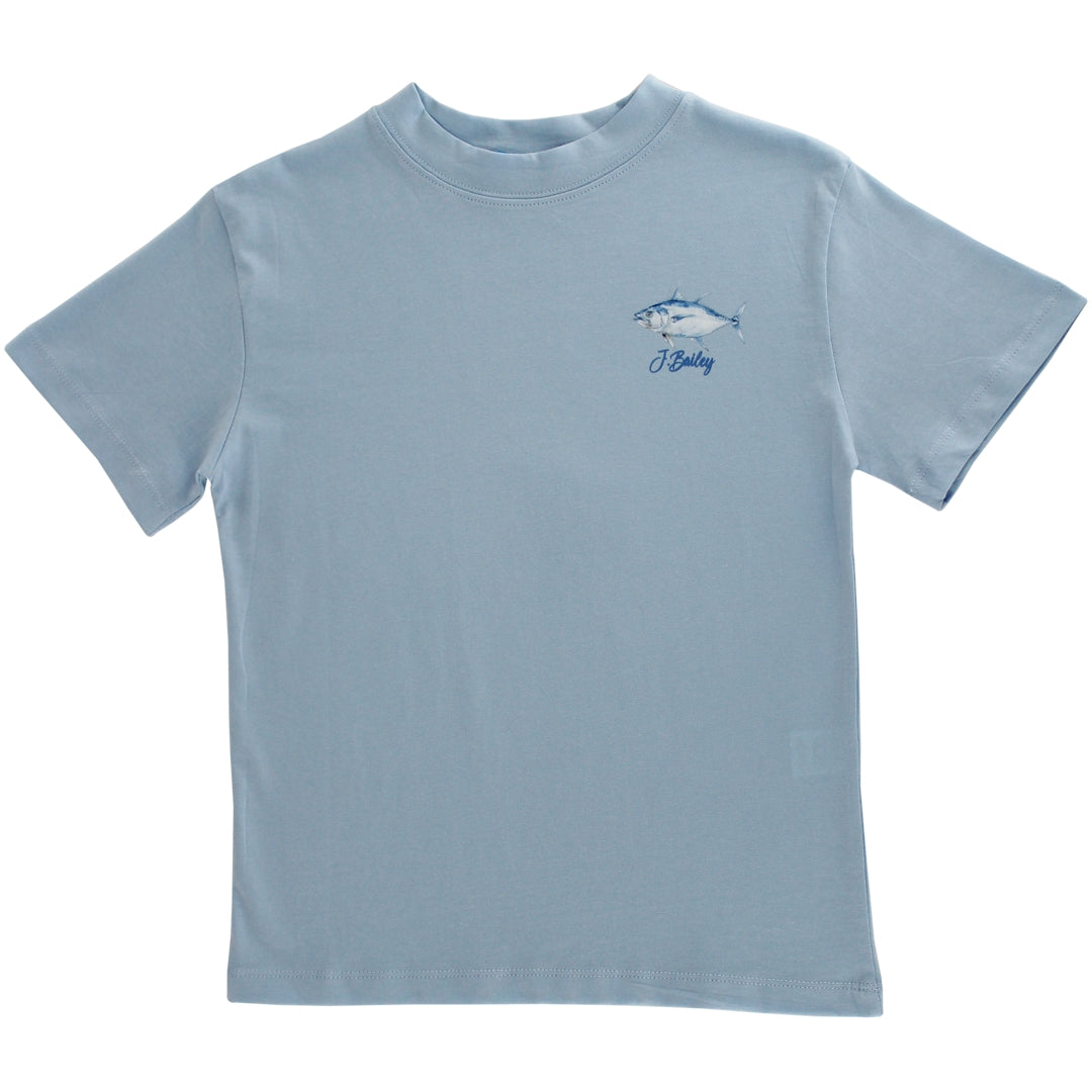Bailey Boys Short Sleeve Logo Fish Trio on Bayberry