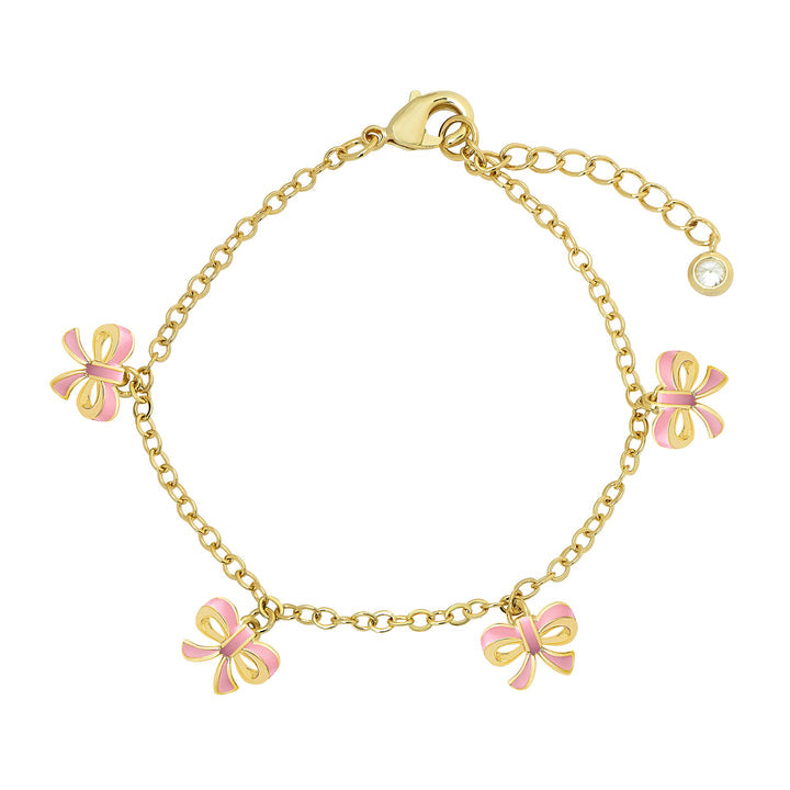 Lily Nily Bow Charm Bracelet, Pink