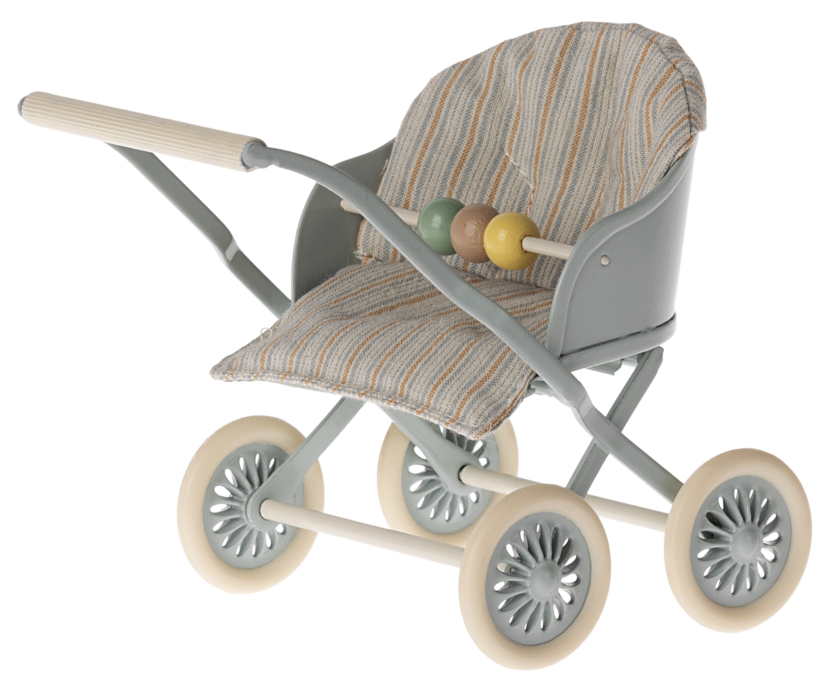Maileg Baby Mice Stroller, Blue