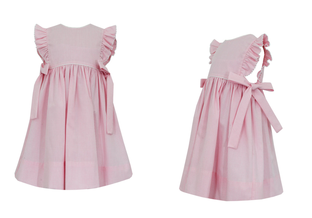 Petit Bebe Pink Check Dress with Side Bows