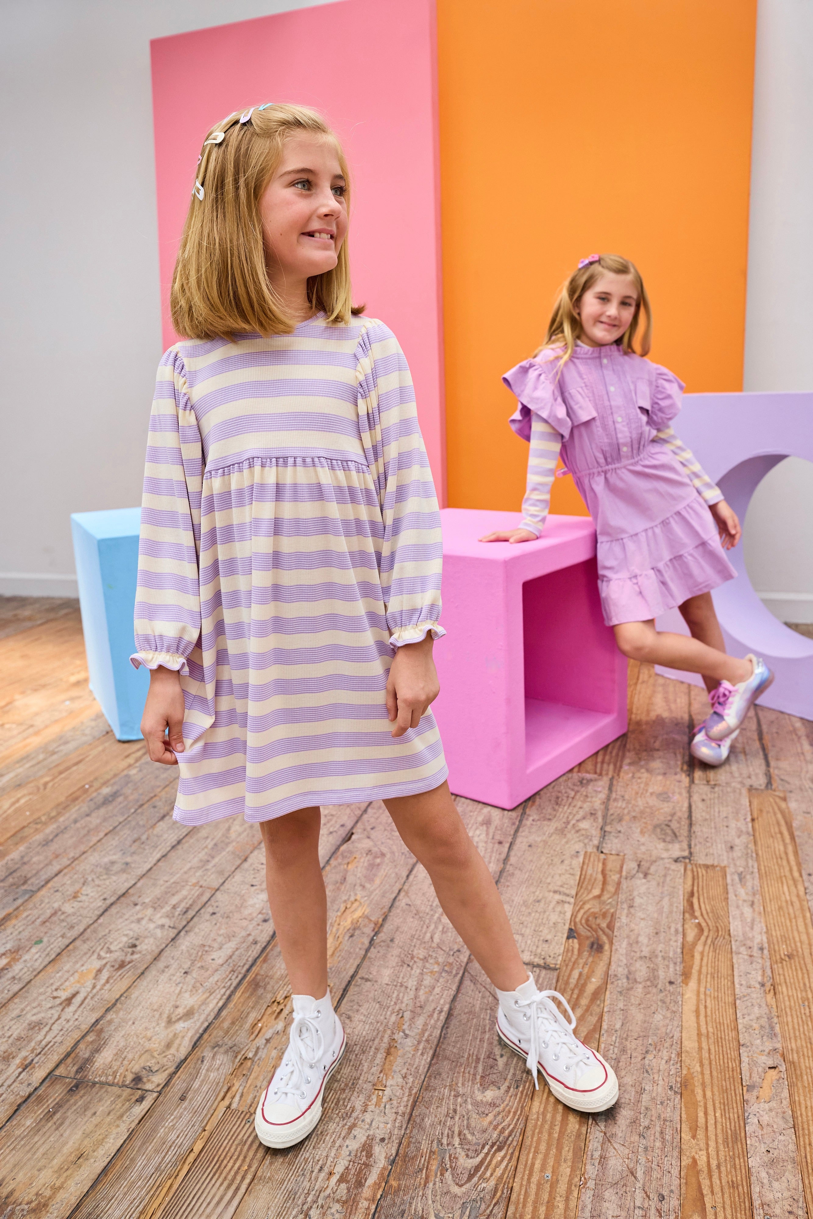 Bisby Rugby Dress, Lavender Multi Stripe