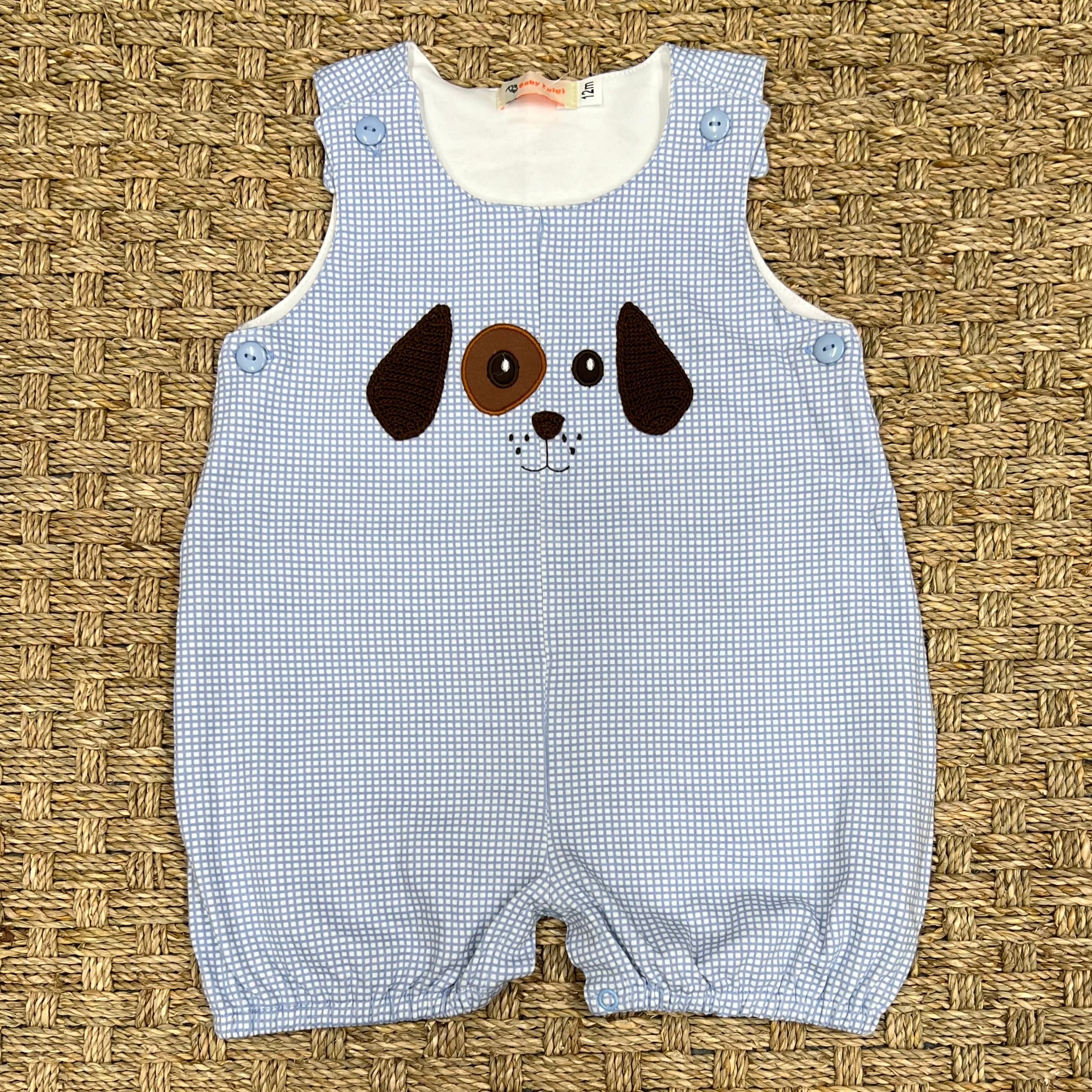 Luigi Jon Jon, Dog Face on Light Blue Gingham