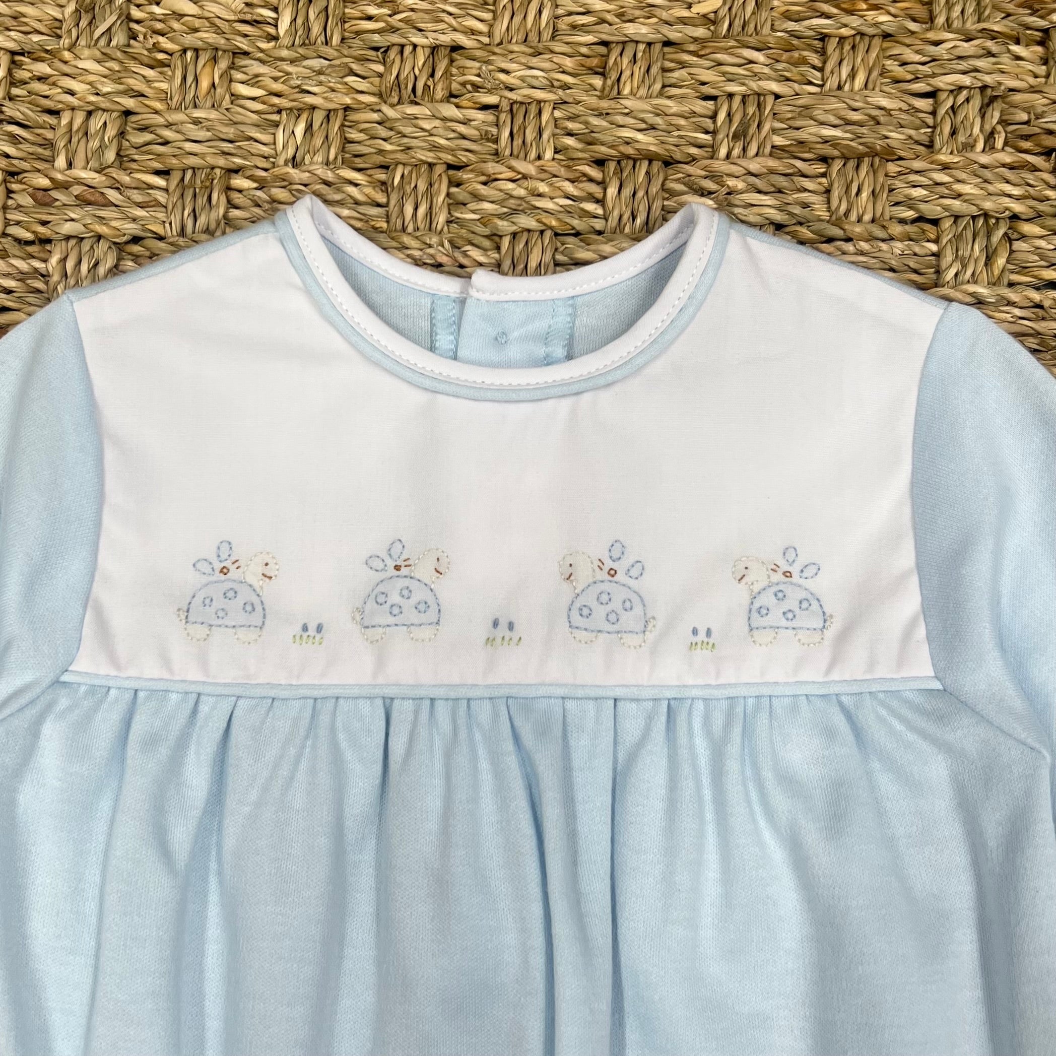 Auraluz Blue Knit Turtle Sack Gown