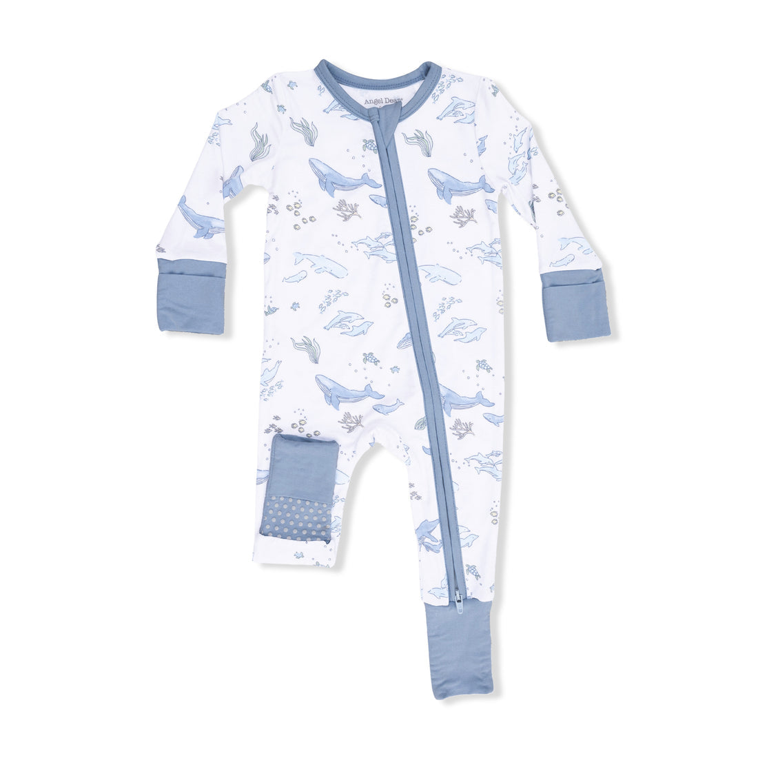 Angel Dear Watercolor Blue Whales - Convertible Romper