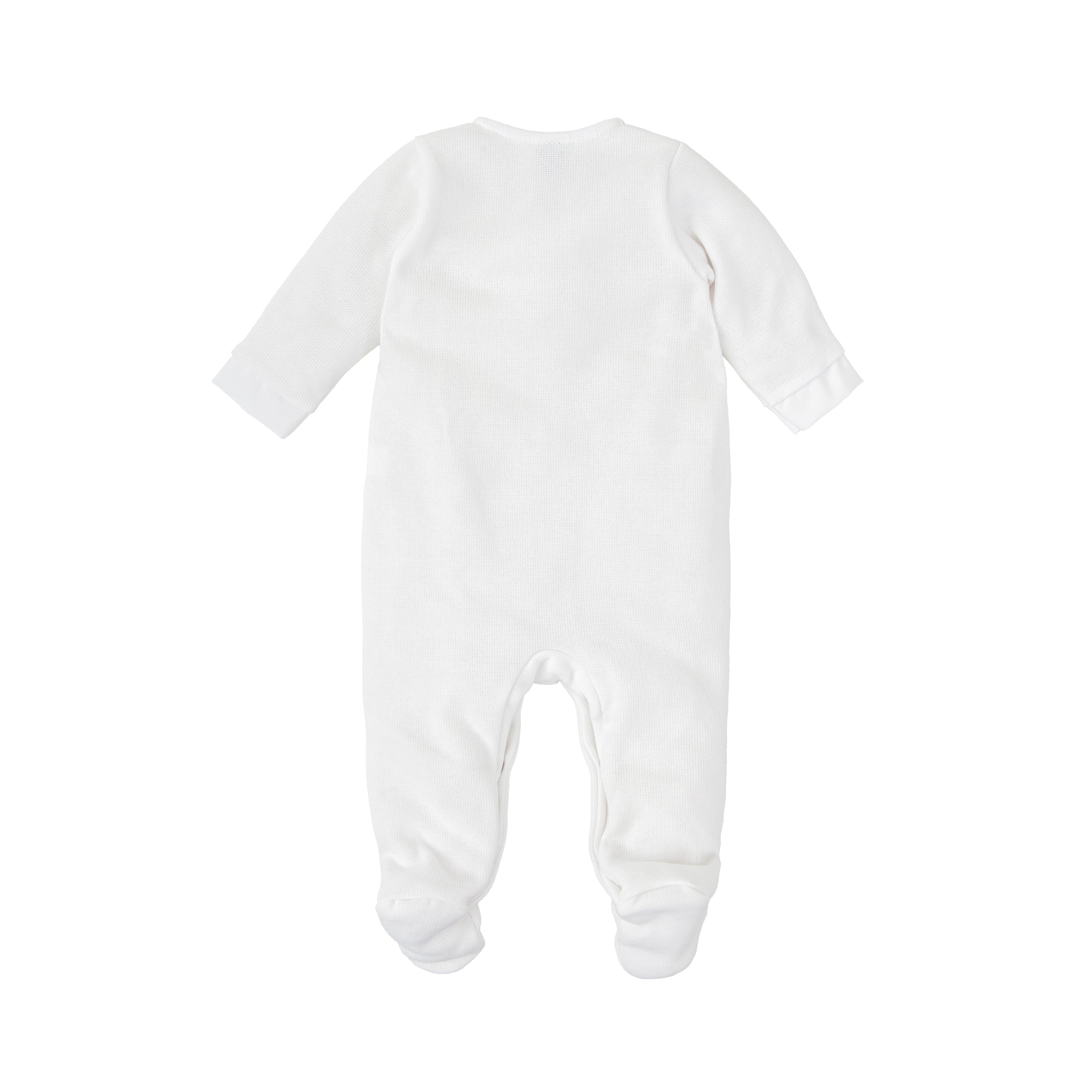 Babidu White Cotton Babygrow with Pink Smocking