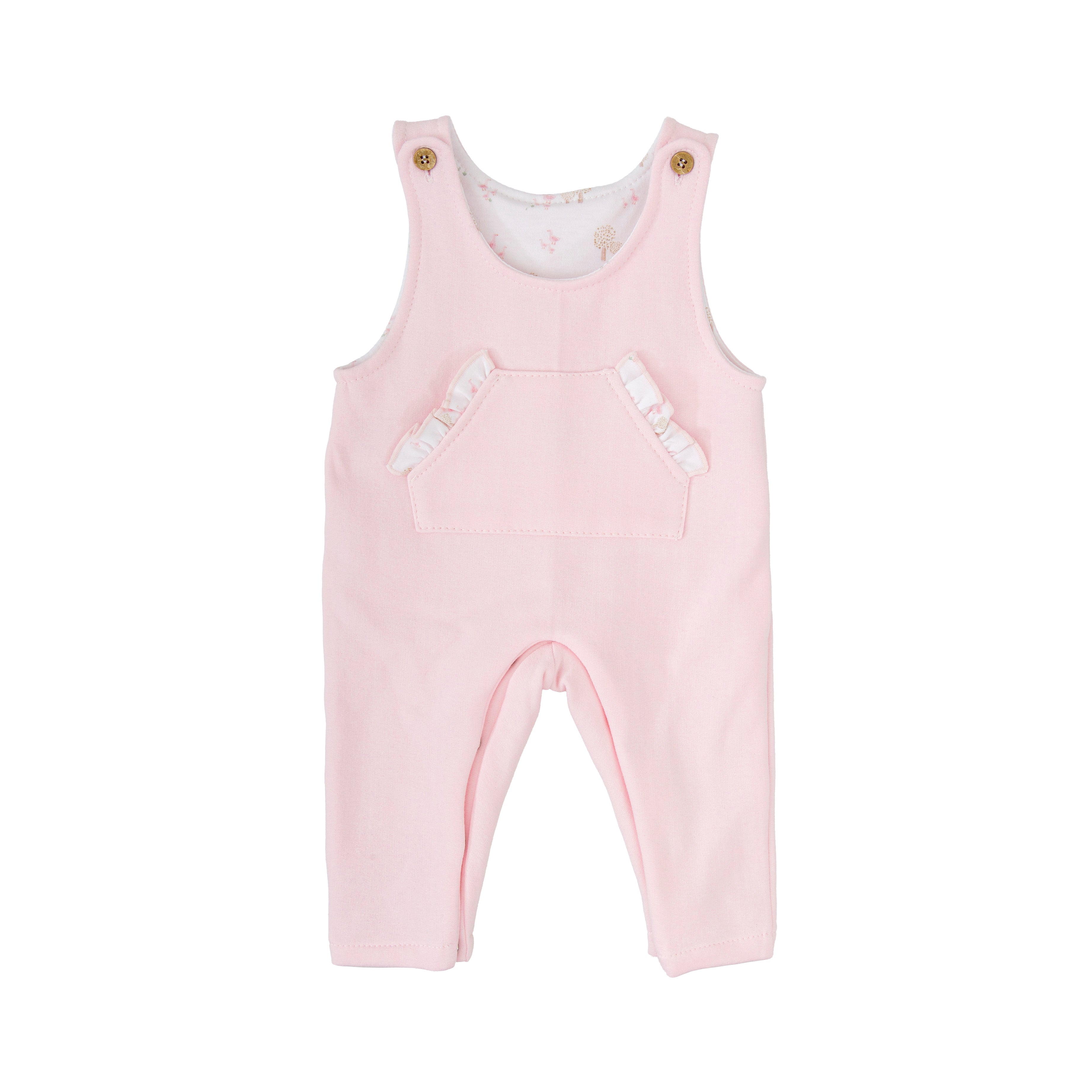 Babidu Duck Print Pink Dungaree Set