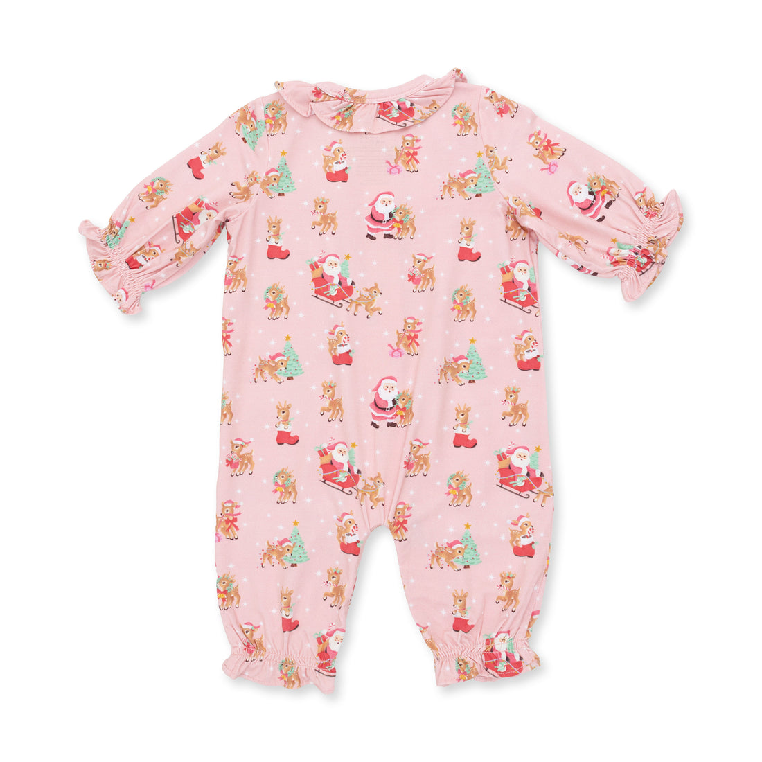 Angel Dear Vintage Reindeer & Santa Ruffle Collar Romper