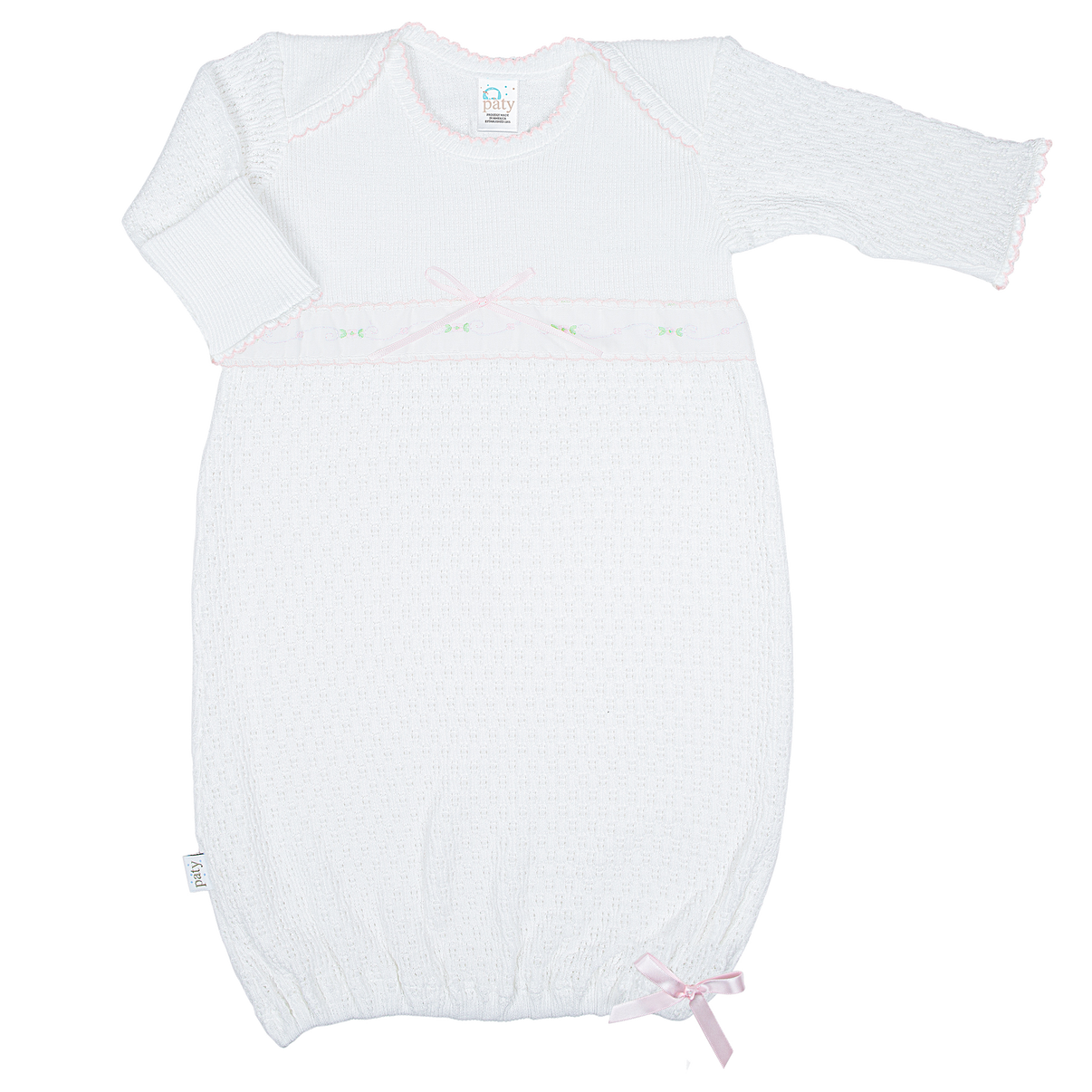 Paty Knit Overlap Swiss Floral Gown