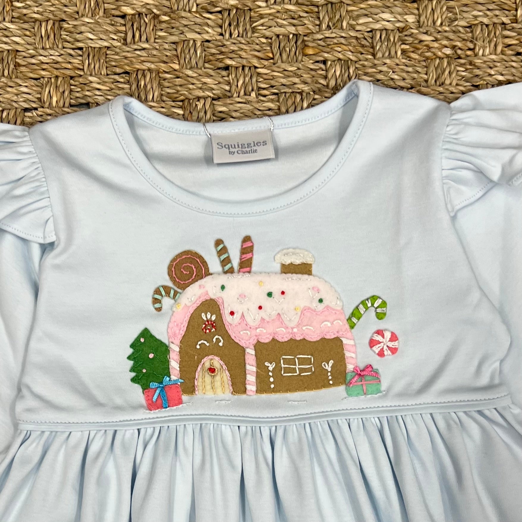 Squiggles Sugarplum House Dress with Wings