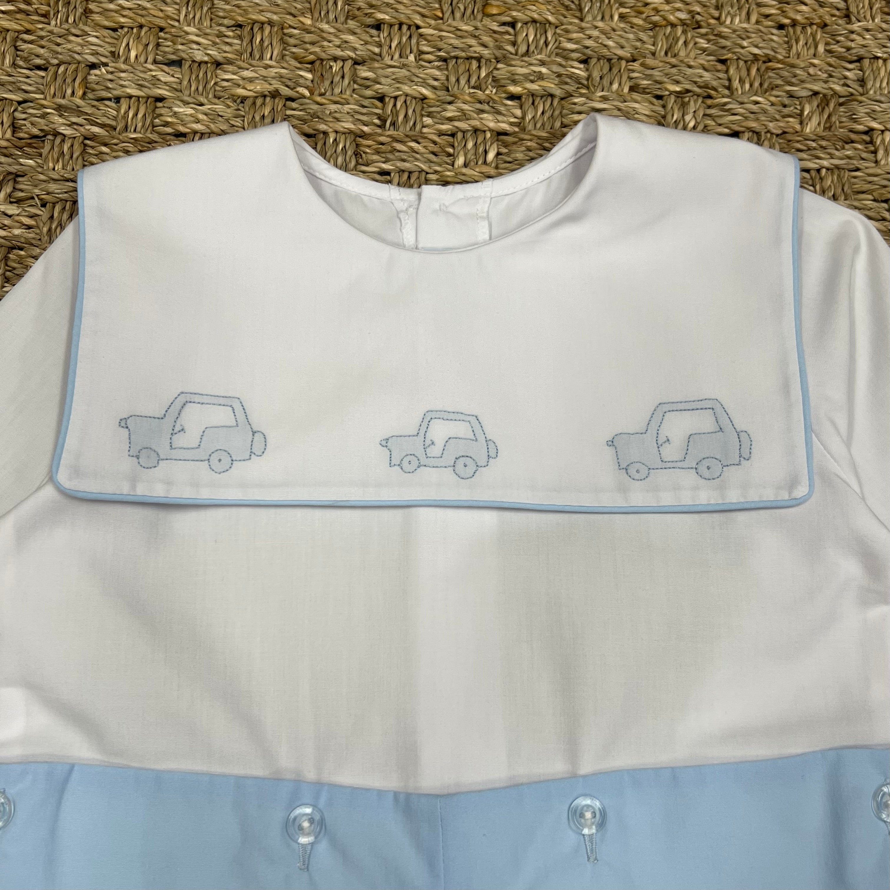 Auraluz Blue Boysuit with Blue Jeep Embroidery