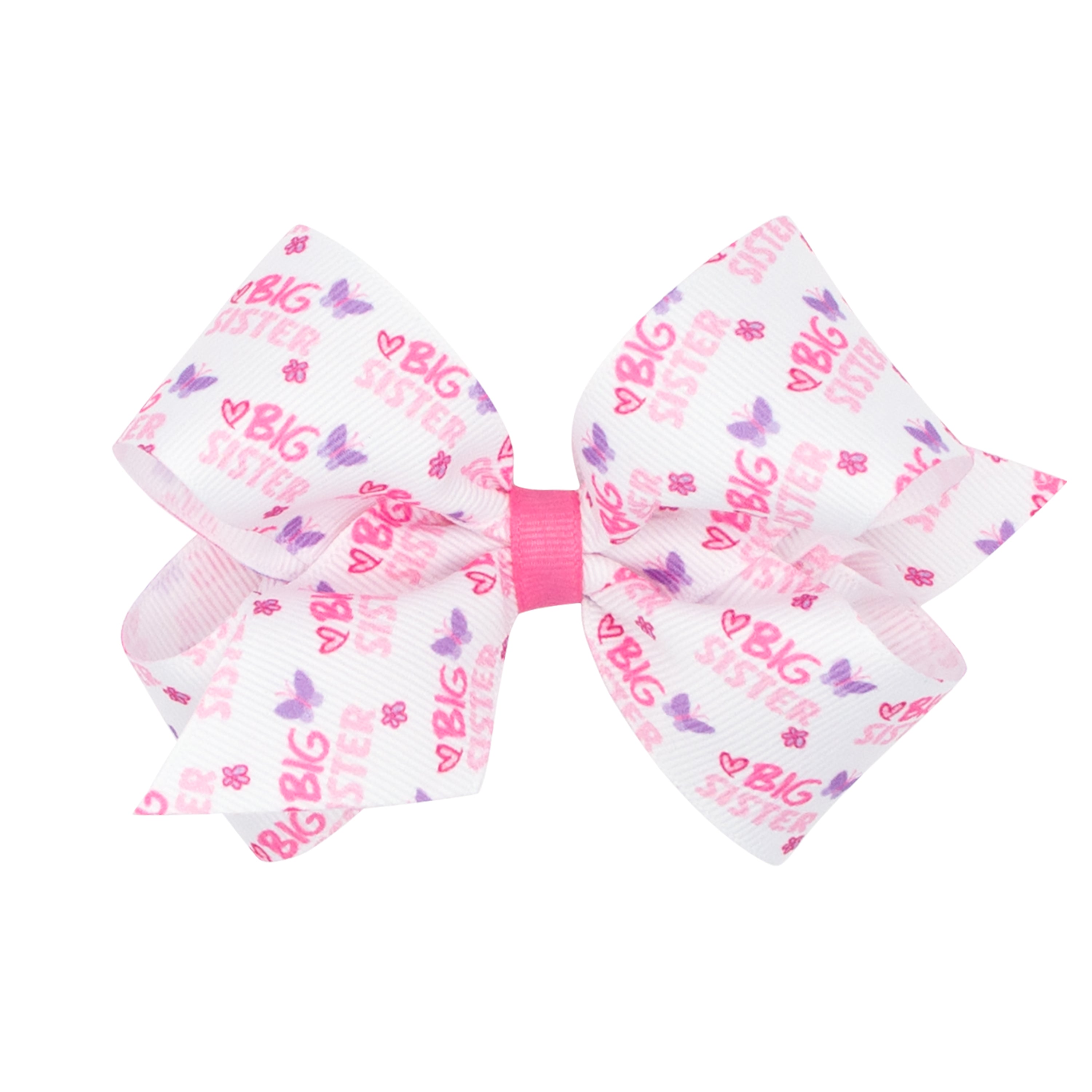 Wee Ones Big Sister Printed Grosgrain Bow
