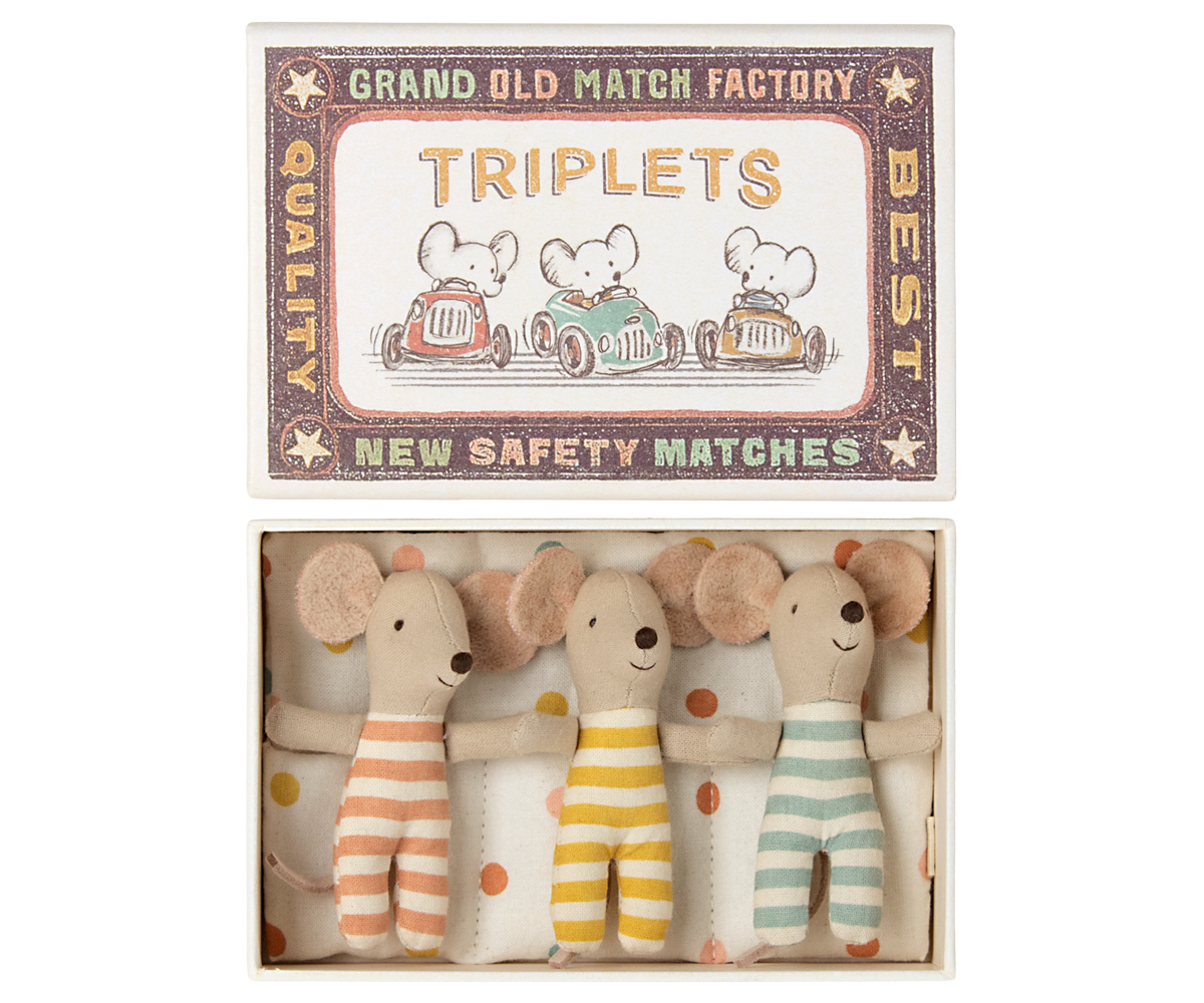 Maileg Baby Mice Triplets in Matchbox