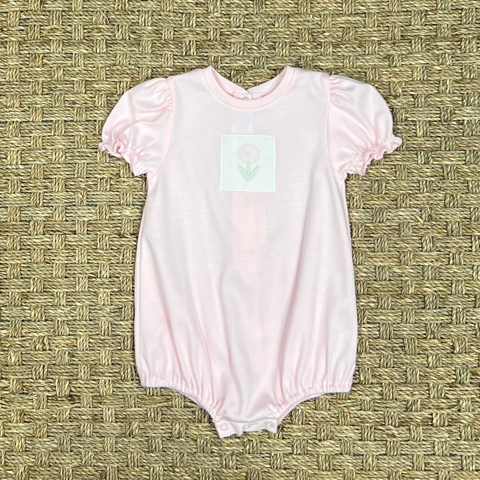 Auraluz Pink Knit Bubble with Flower Embroidery