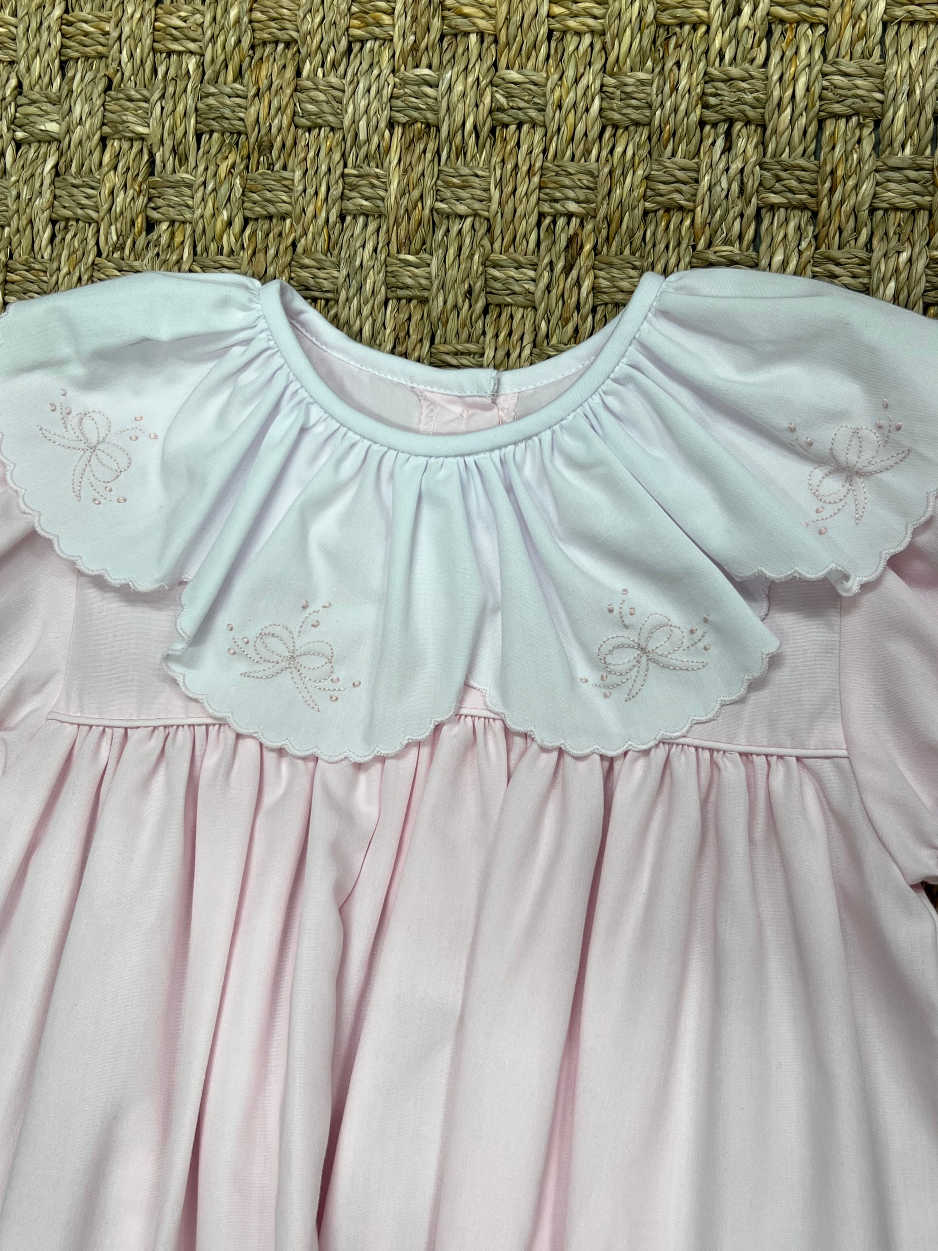 Auraluz Short Sleeve Dress, Pink Bow