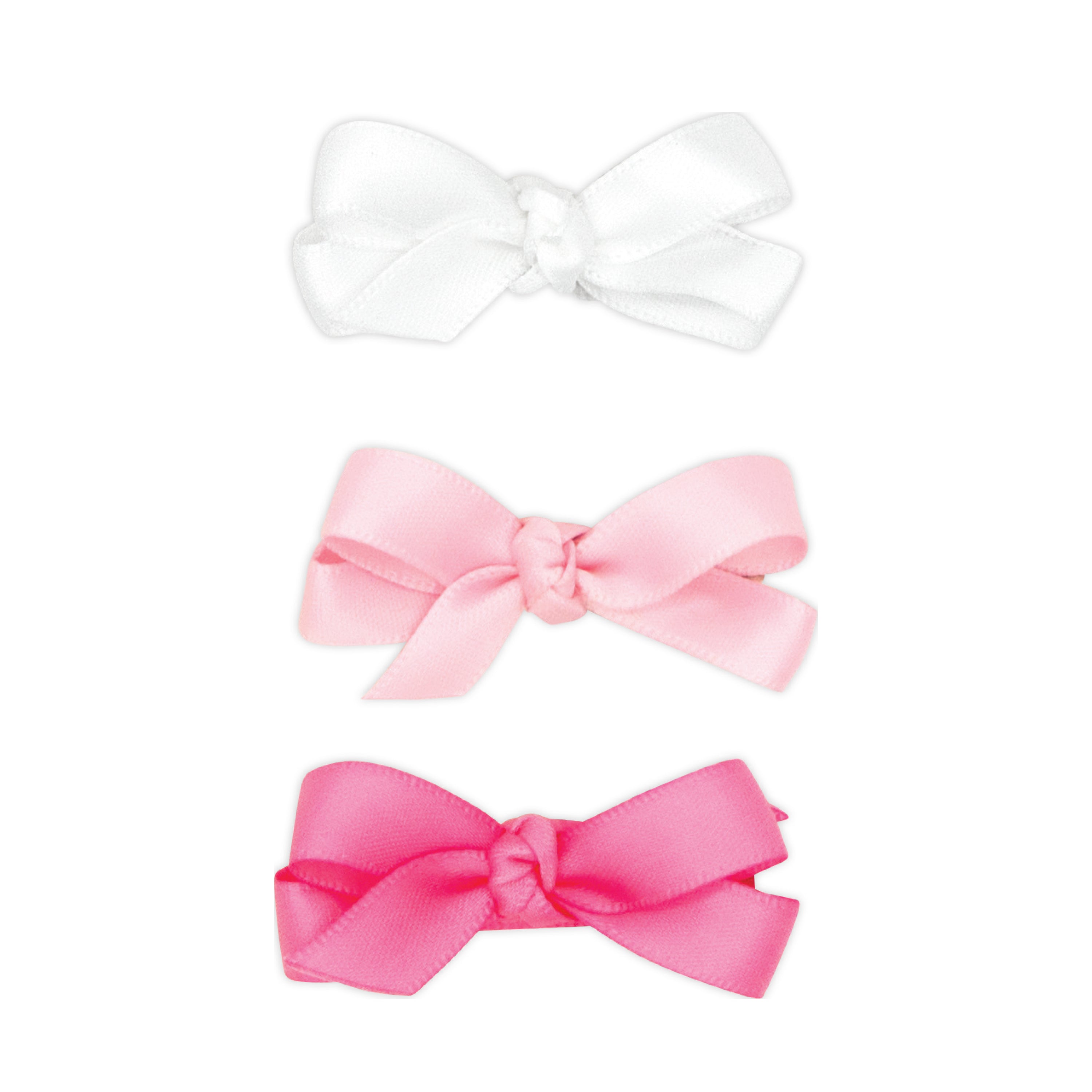 Wee Ones 3 Pack Baby Satin Bows with Knot Wrap