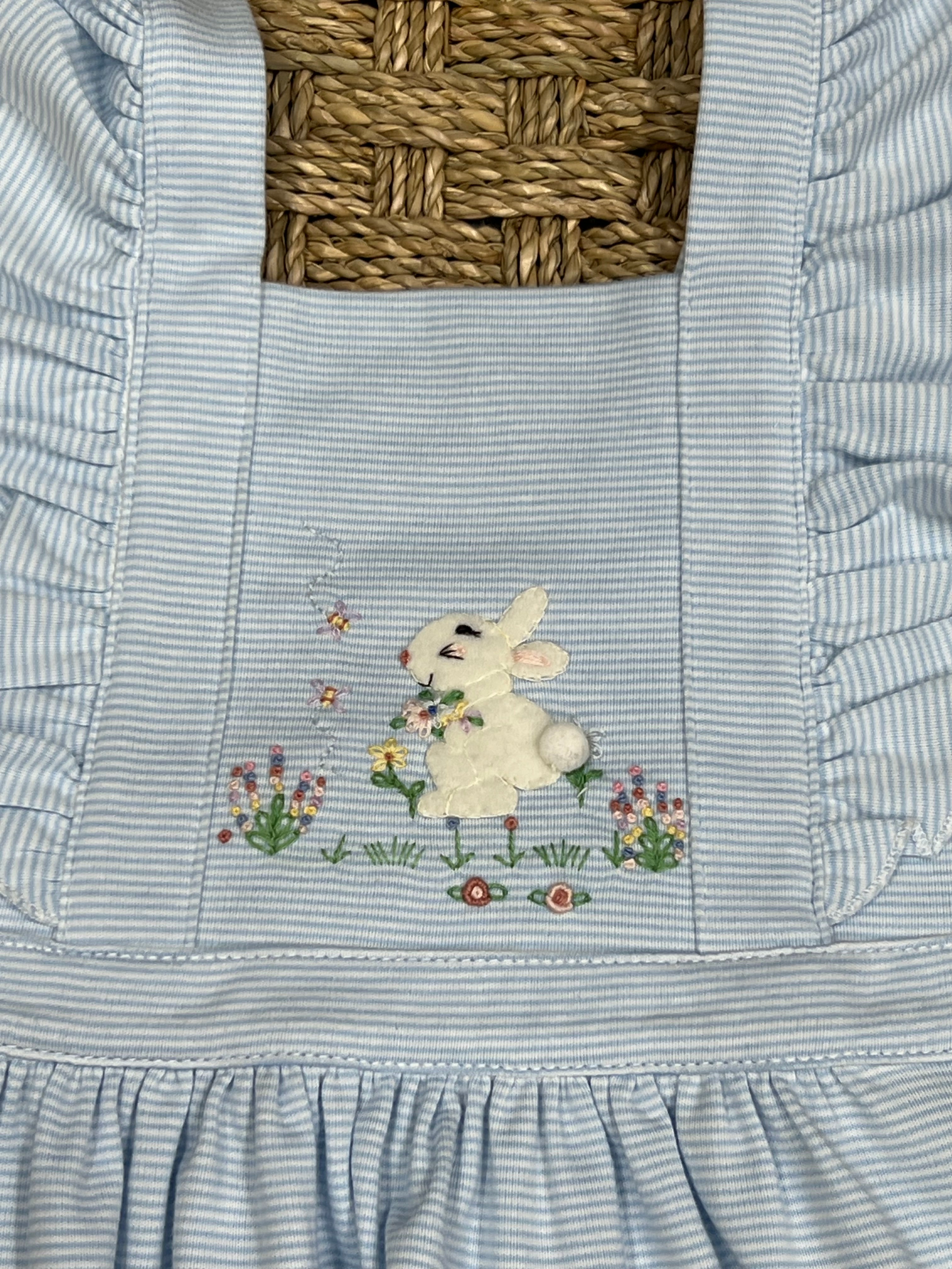Squiggles Flower Bunny Pinafore Dress