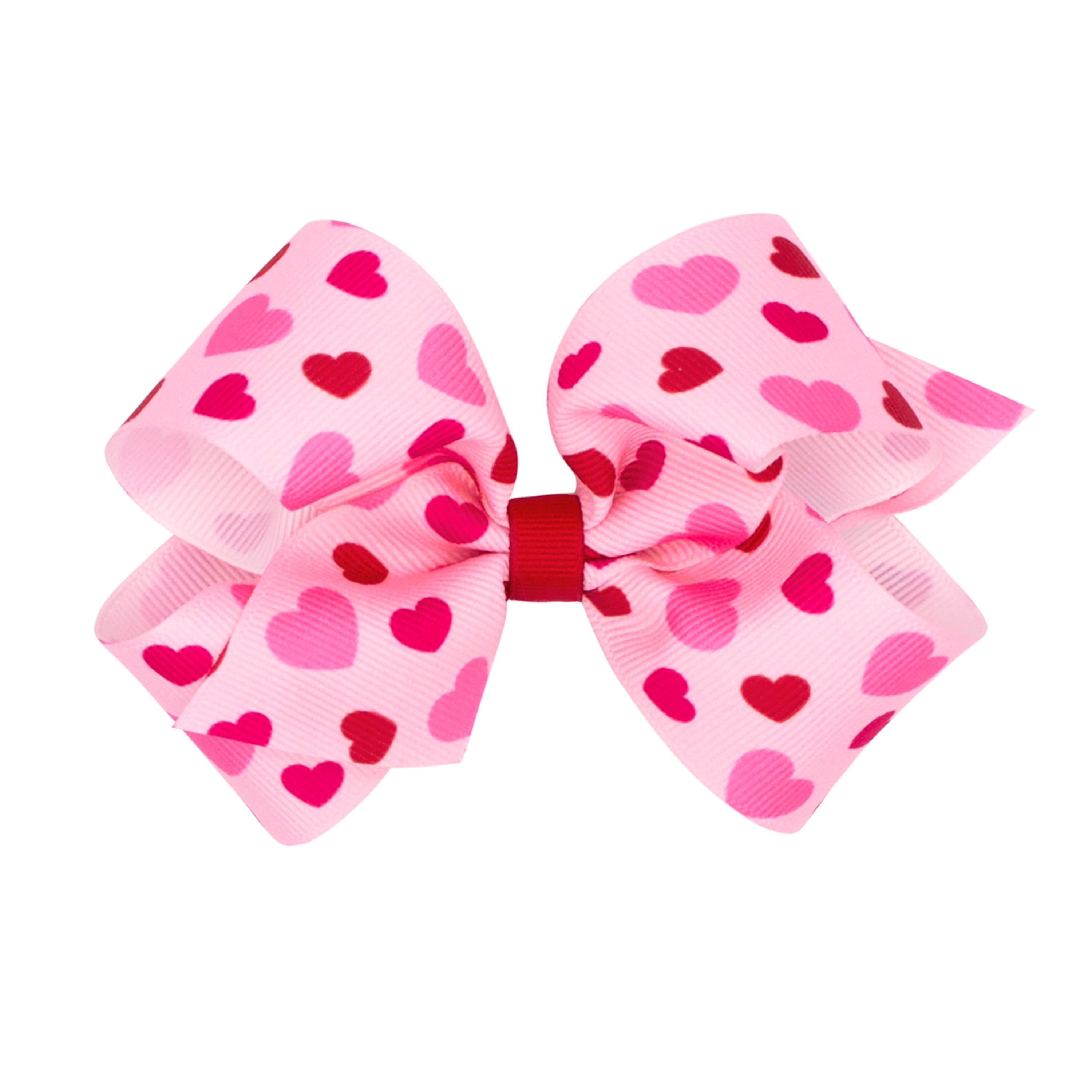 Wee Ones Medium Valentine Heart Print Grosgrain Bow