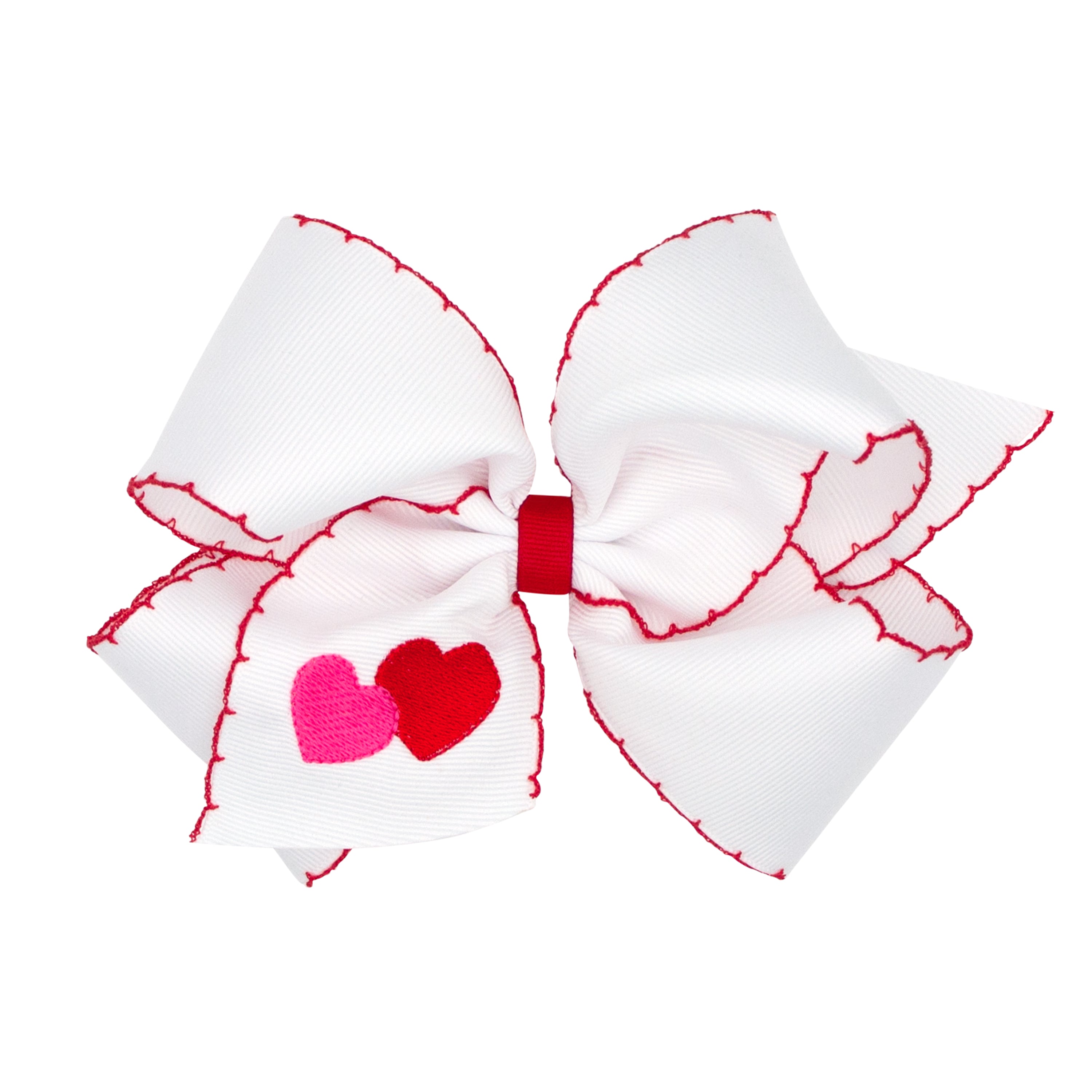 Wee Ones King Valentine Heart Embroidered Grosgrain Bow