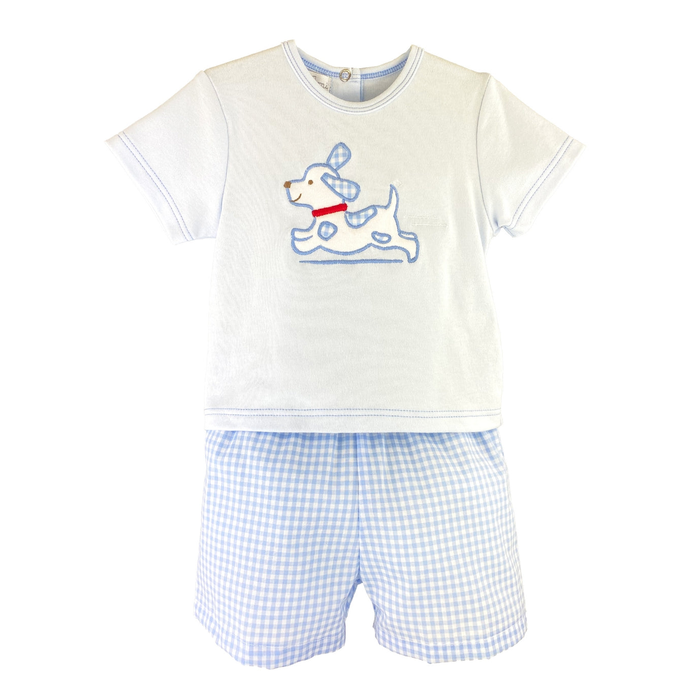 Petit Ami Dog Applique Short Set