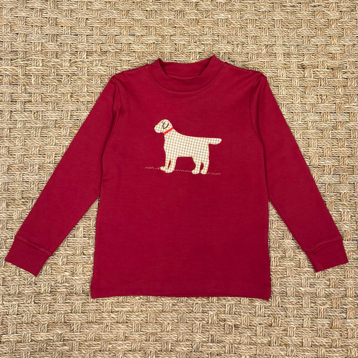 Squiggles Winston Tee on Dark Red