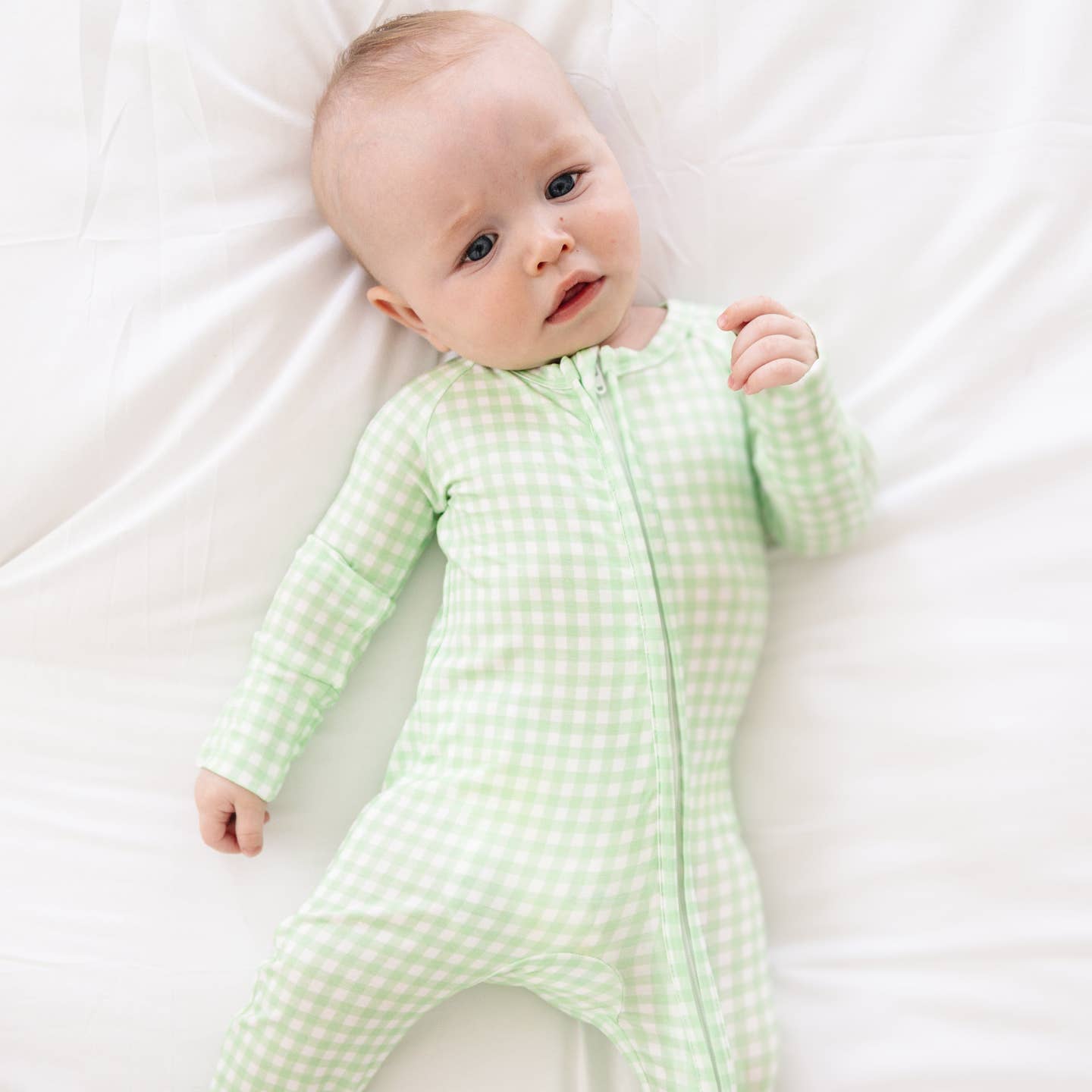 Motette Pistachio Gingham Bamboo Sleeper