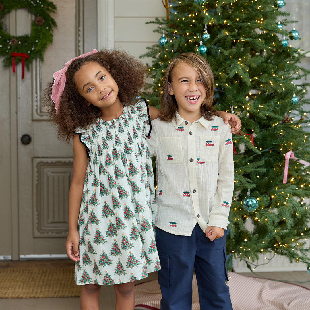 Pink Chicken Stevie Dress, Vintage Trees