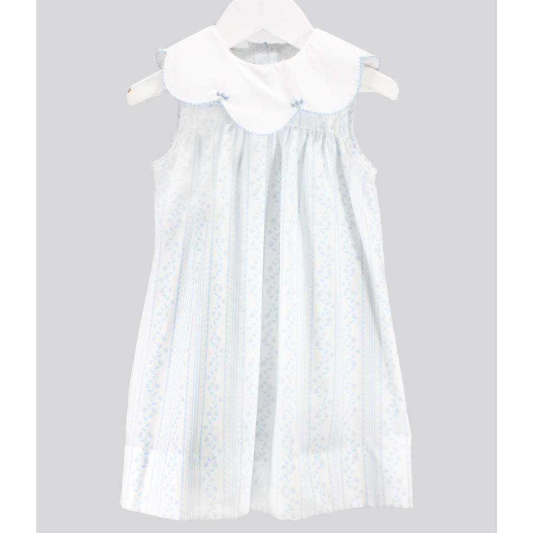 Baby Blessings Scalloped Blue Aria Dress